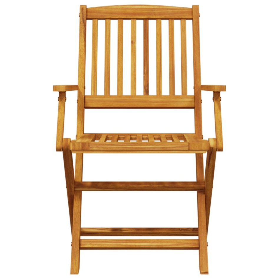 Set de comedor de jardín plegable 5 pzas madera maciza