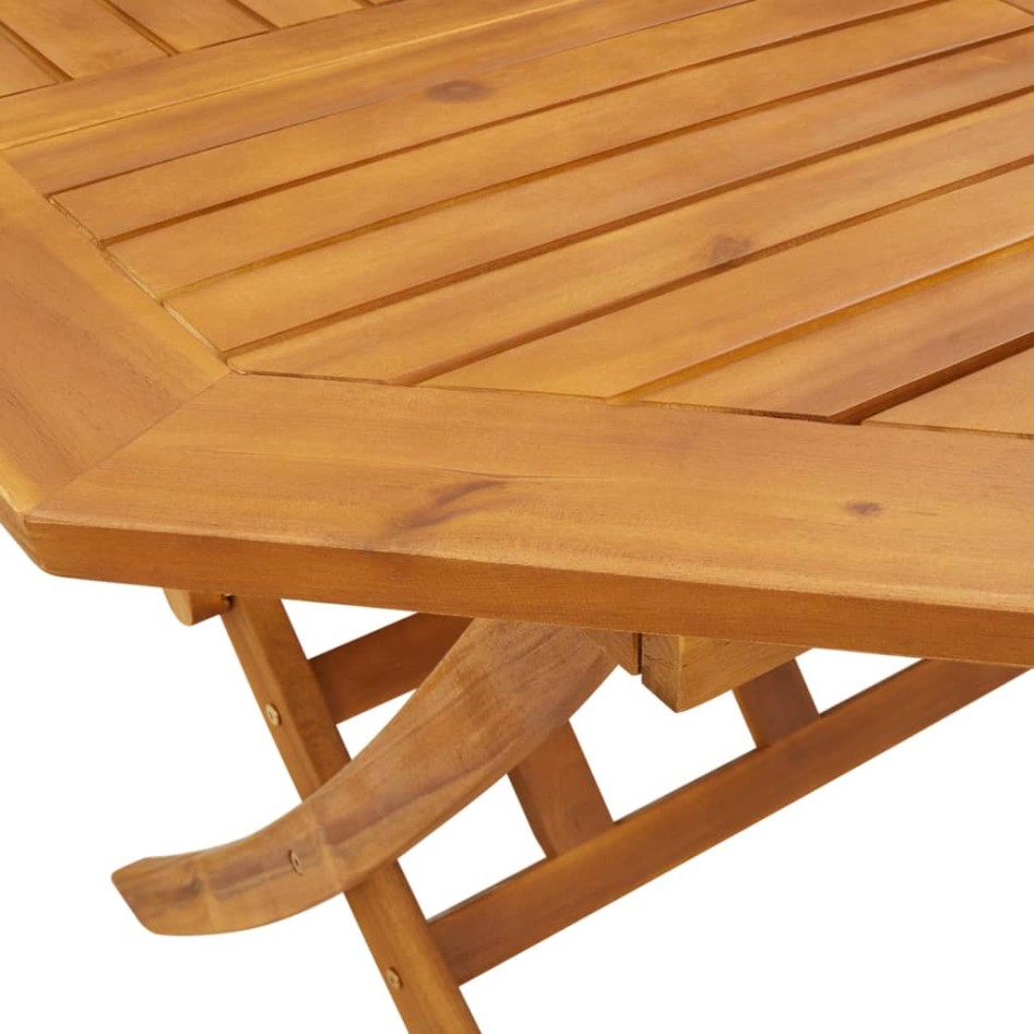 Set de comedor de jardín plegable 5 pzas madera maciza