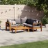 Set sofás de jardín con cojines 4 pzas madera maciza de