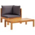 Set sofás de jardín con cojines 4 pzas madera maciza de