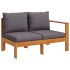 Set sofás de jardín con cojines 4 pzas madera maciza de