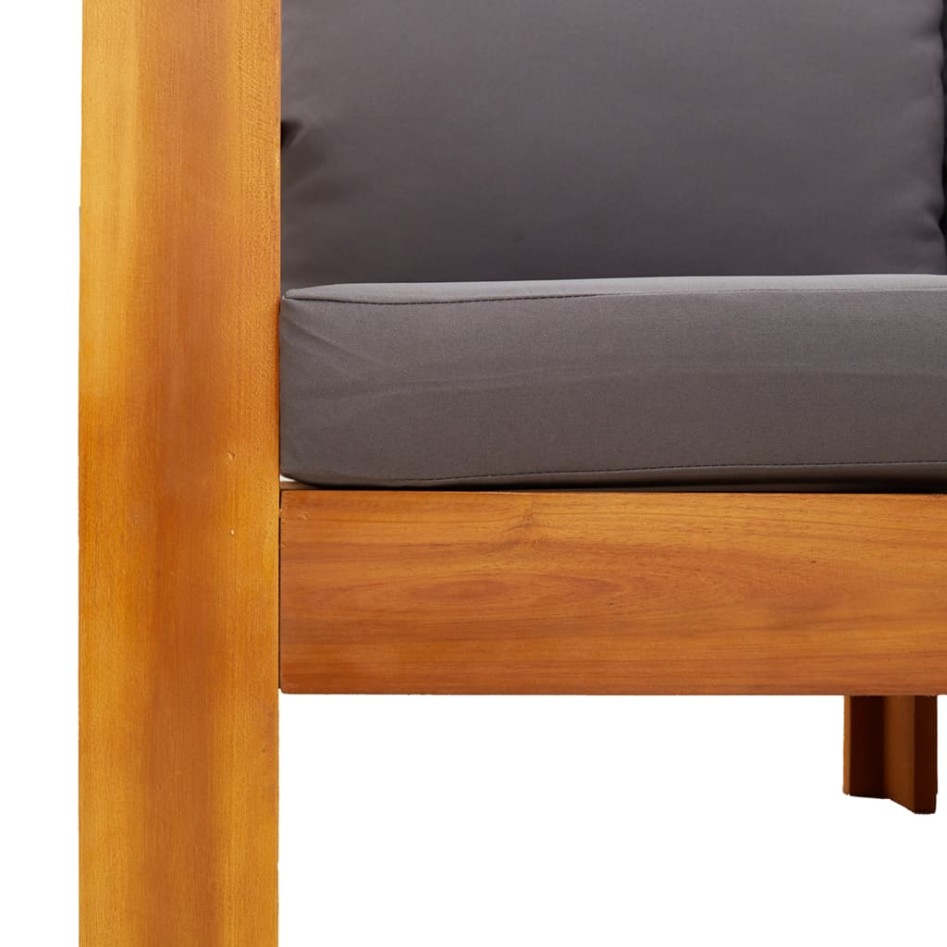 Set sofás de jardín con cojines 4 pzas madera maciza de