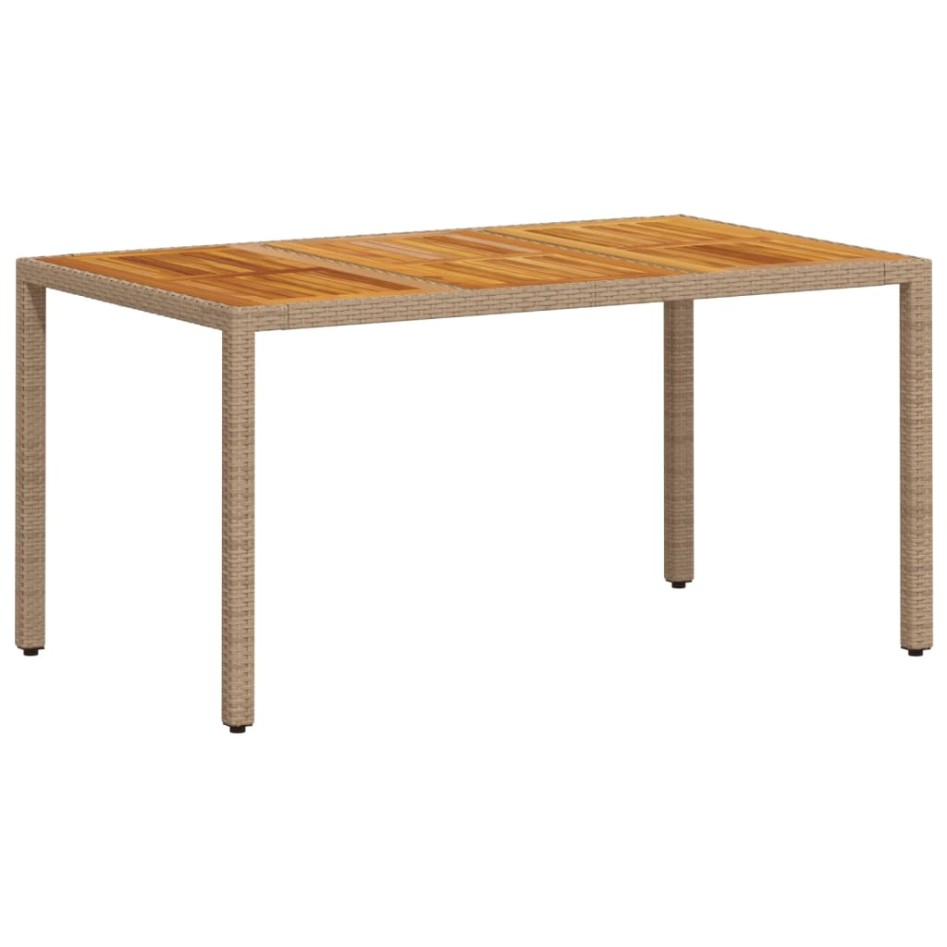 Set de comedor jardín 5 pzas con cojines ratán PE acacia