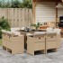 Set comedor de jardín 9 pzas con cojines ratán sintético