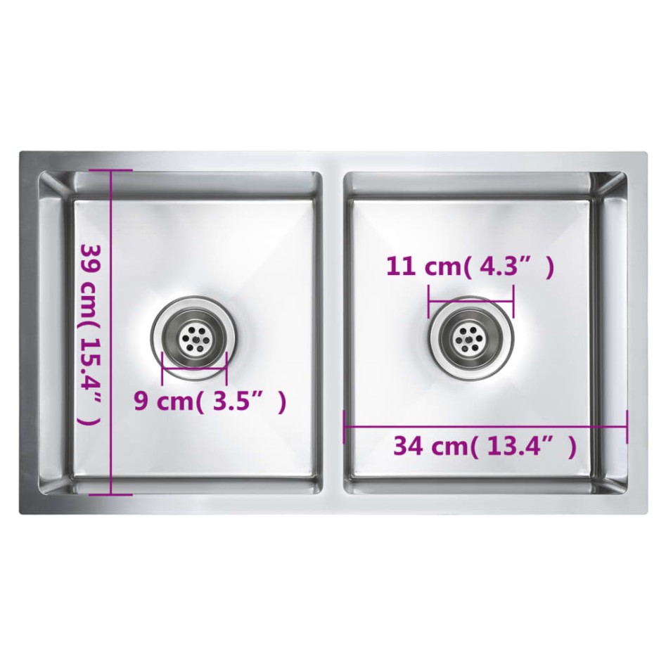 Fregadero de cocina hecho a mano acero