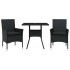 Set comedor jardín 3 pzas cojines ratán sintético vidrio