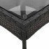 Set comedor jardín 3 pzas cojines ratán sintético vidrio