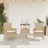 Set comedor jardín 3 pzas cojines ratán sintético vidrio