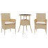 Set comedor jardín 3 pzas cojines ratán sintético vidrio