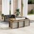 Set de muebles de jardín 6 pzas y cojines ratán sintético