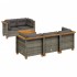 Set de muebles de jardín 6 pzas y cojines ratán sintético