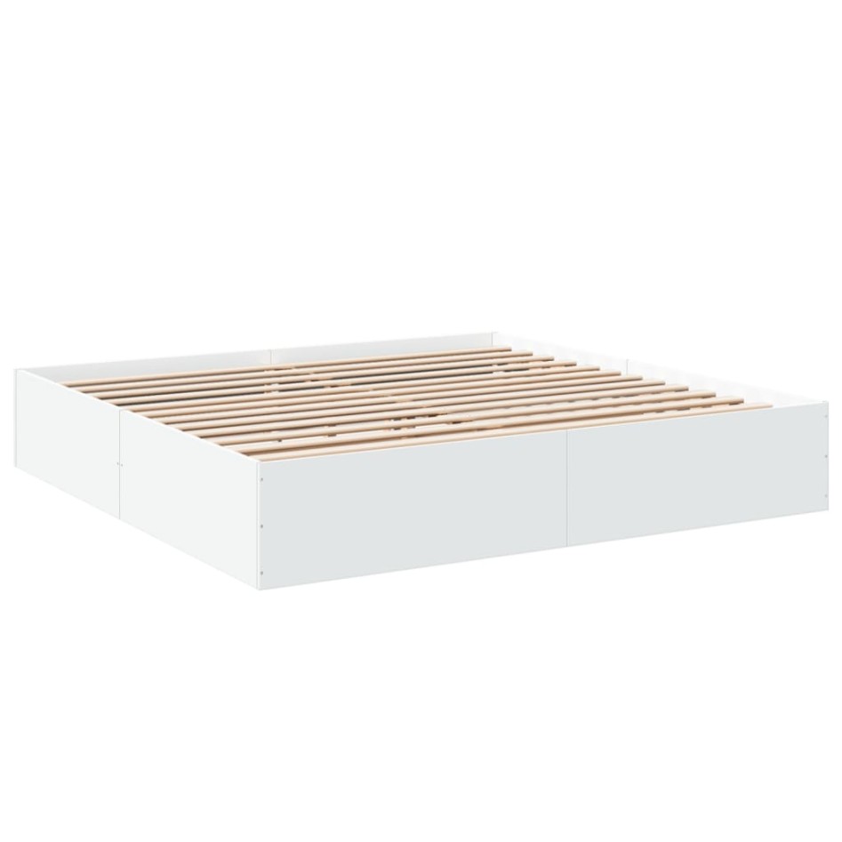 Estructura de cama madera de ingeniería blanca 200x200