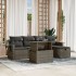 Set de muebles de jardín 6 pzas y cojines ratán sintético