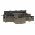 Set de muebles de jardín 6 pzas y cojines ratán sintético