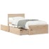 Estructura de cama sin colchón madera maciza pino 75x190