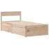 Estructura de cama sin colchón madera maciza pino 75x190