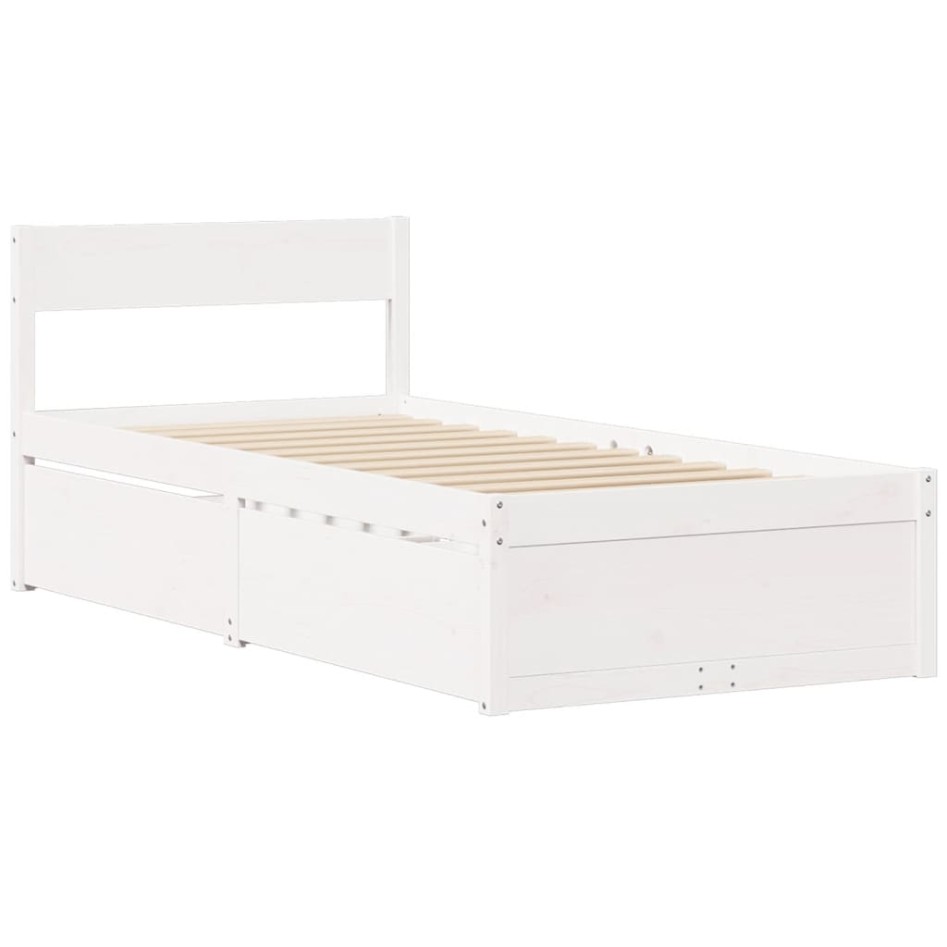 Estructura de cama sin colchón madera maciza blanca 90x190