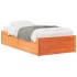 Cama sin colchón madera maciza de pino marrón cera 100x200