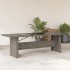 Mesa de jardín superficie de vidrio ratán PE gris 240x90x75