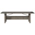 Mesa de jardín superficie de vidrio ratán PE gris 240x90x75