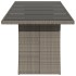 Mesa de jardín superficie de vidrio ratán PE gris 240x90x75