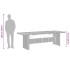 Mesa de jardín superficie de vidrio ratán PE gris 240x90x75