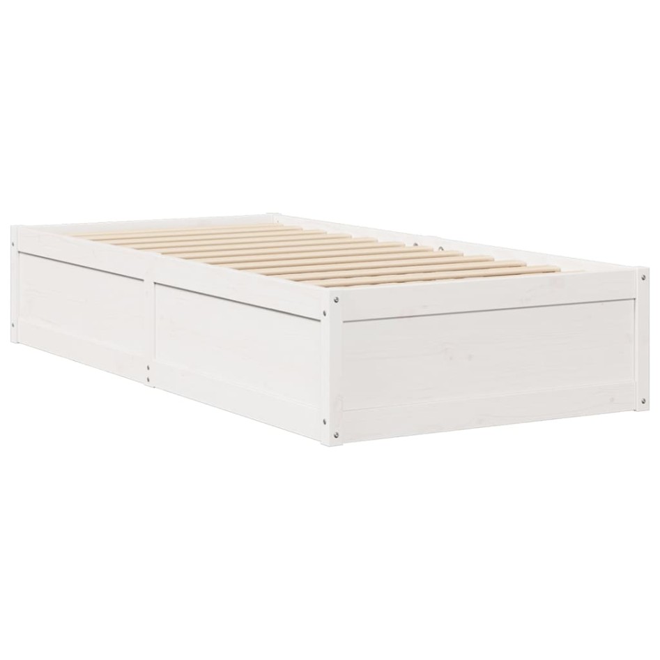 Estructura de cama sin colchón madera de pino blanca 90x200
