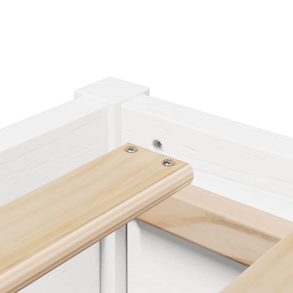 Estructura de cama sin colchón madera de pino blanca 90x200