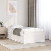 Estructura de cama sin colchón madera maciza blanca 75x190 cm