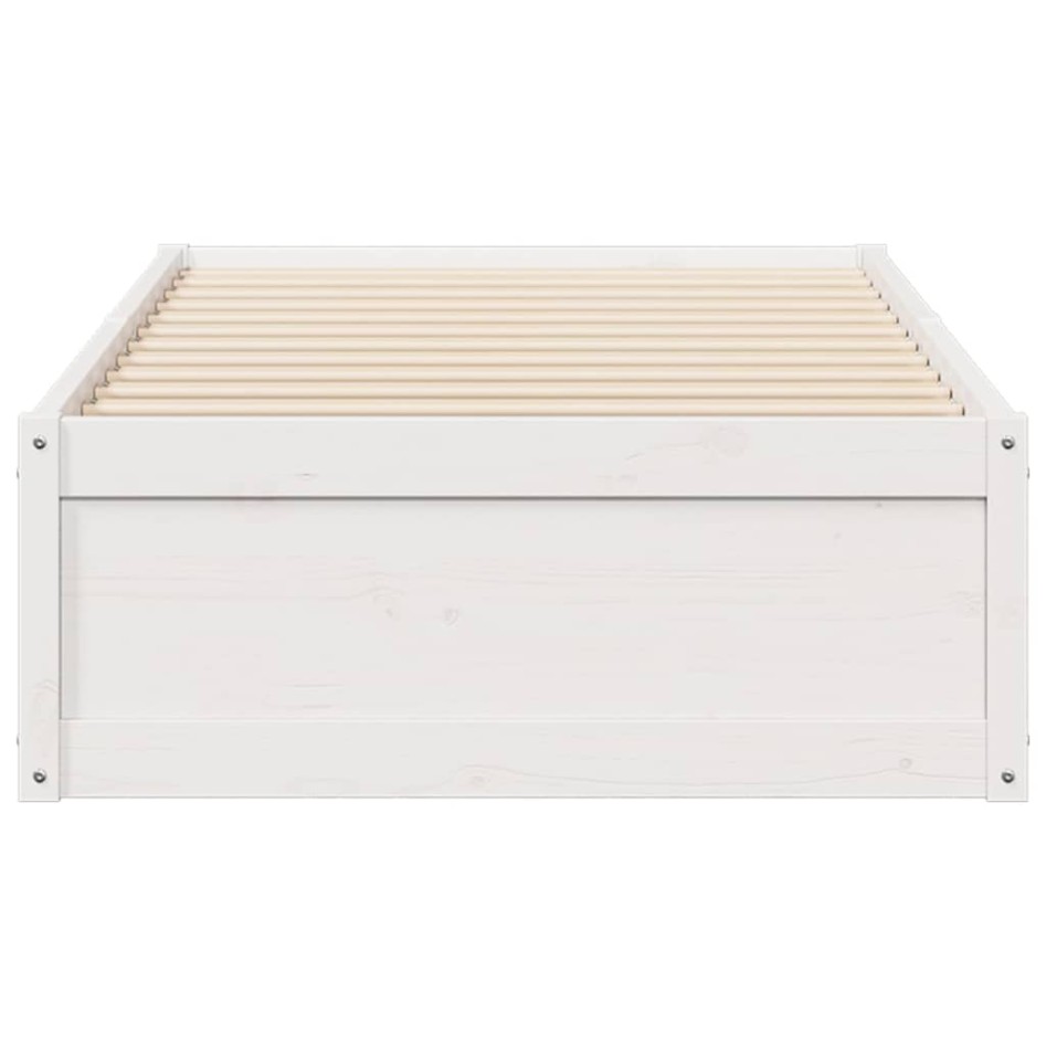 Estructura de cama sin colchón madera maciza blanca 75x190