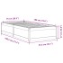 Estructura de cama sin colchón madera maciza blanca 75x190