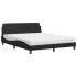 Cama con colchón cuero sintético negro 160x200