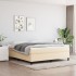 Cama box spring con colchón tela color crema 160x200