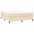 Cama box spring con colchón tela color crema 160x200