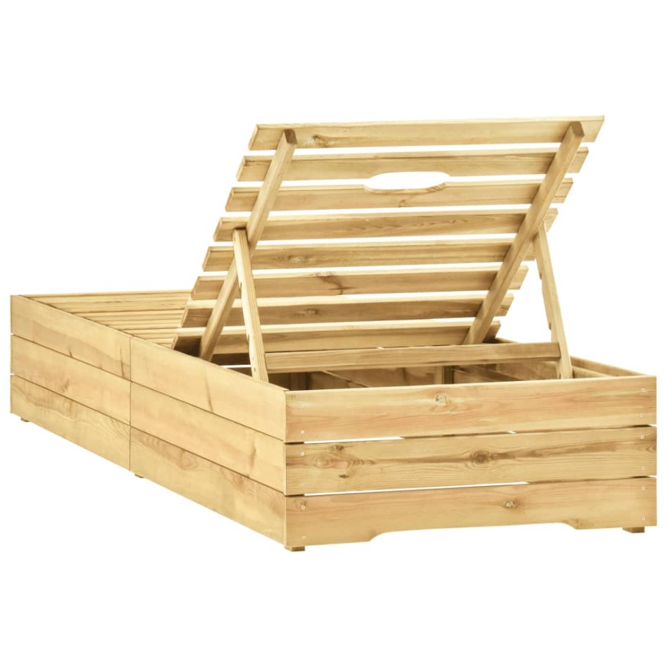 Tumbona de madera de madera de pino impregnada