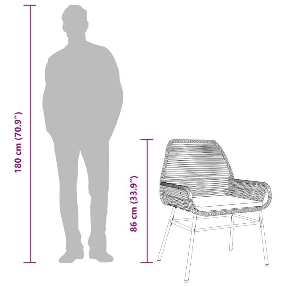 Sillones de jardín con cojines 2 uds ratán sintético