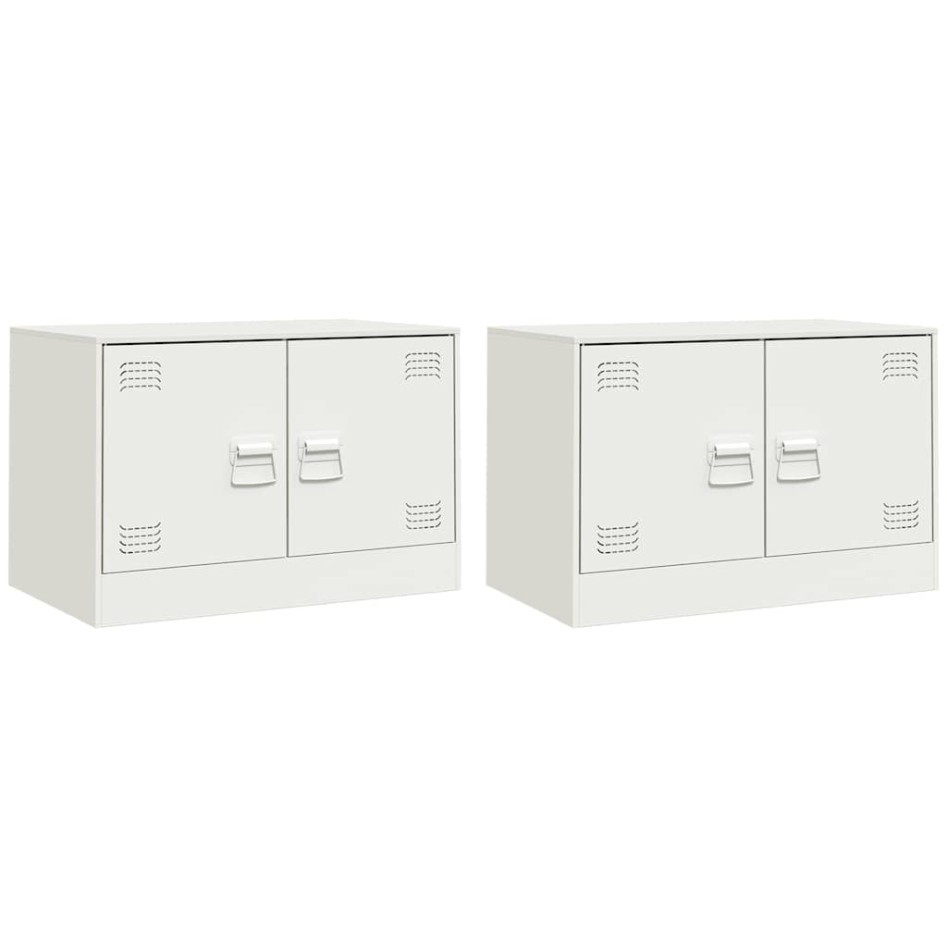 Muebles para TV 2 unidades acero blanco 67x39x44