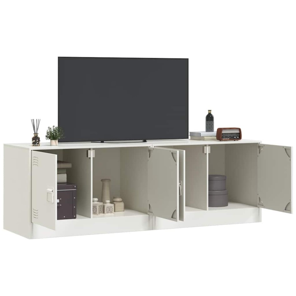 Muebles para TV 2 unidades acero blanco 67x39x44