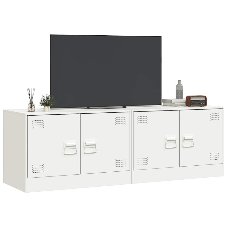 Muebles para TV 2 unidades acero blanco 67x39x44