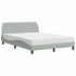Cama con colchón terciopelo gris claro 120x200