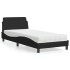 Cama con colchón tela negro 90x190