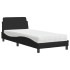 Cama con colchón tela negro 90x190