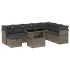 Set de muebles de jardín 9 pzas y cojines ratán sintético