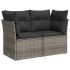 Set de muebles de jardín 9 pzas y cojines ratán sintético