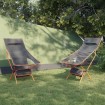 Sillas de camping plegables 2 uds tela Oxford y aluminio negro