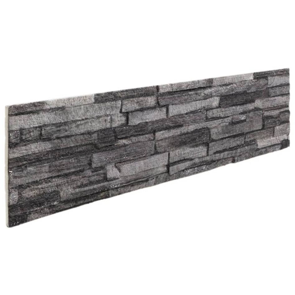 Paneles de pared 3D 14 unidades EPS gris antracita 100x25