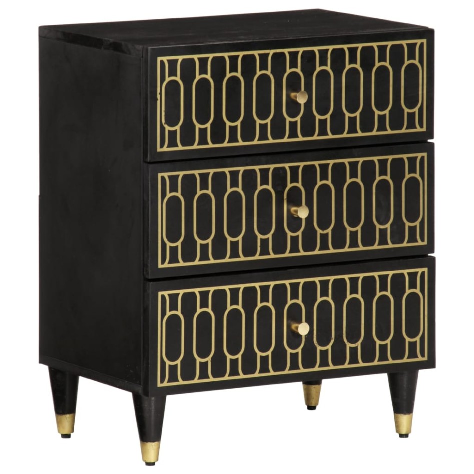 Mesita de noche madera maciza de mango 50x33x60