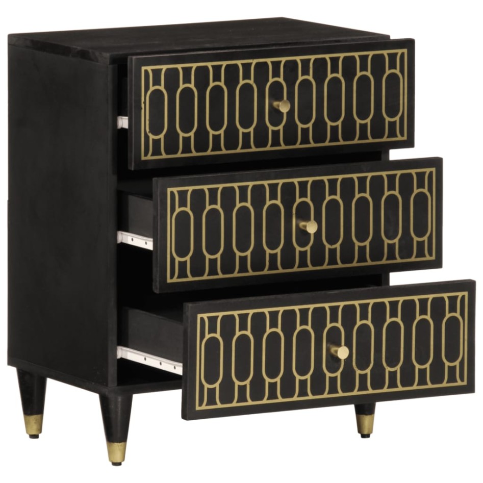 Mesita de noche madera maciza de mango 50x33x60