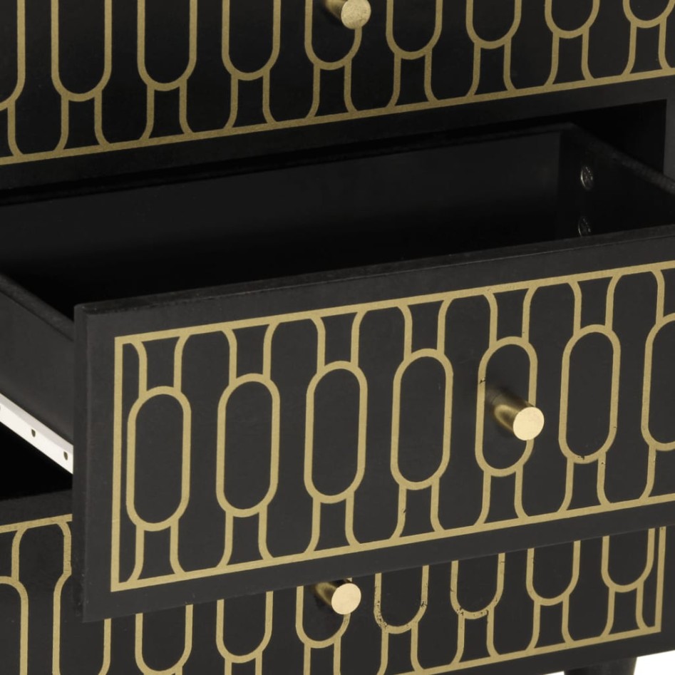 Mesita de noche madera maciza de mango 50x33x60