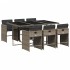 Set comedor jardín 7 pzas y cojines ratán sintético